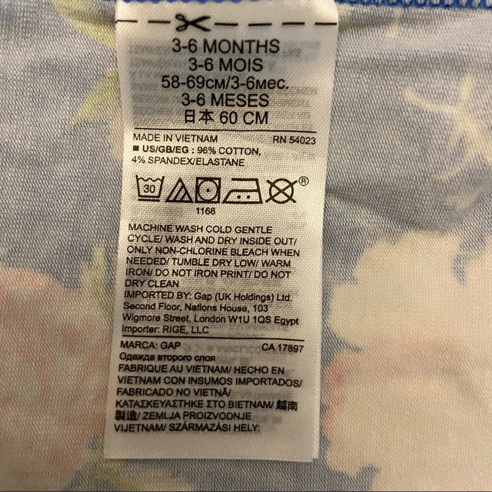 NWT Baby Gap Girls Floral Leggings Pants Size 3-6 months